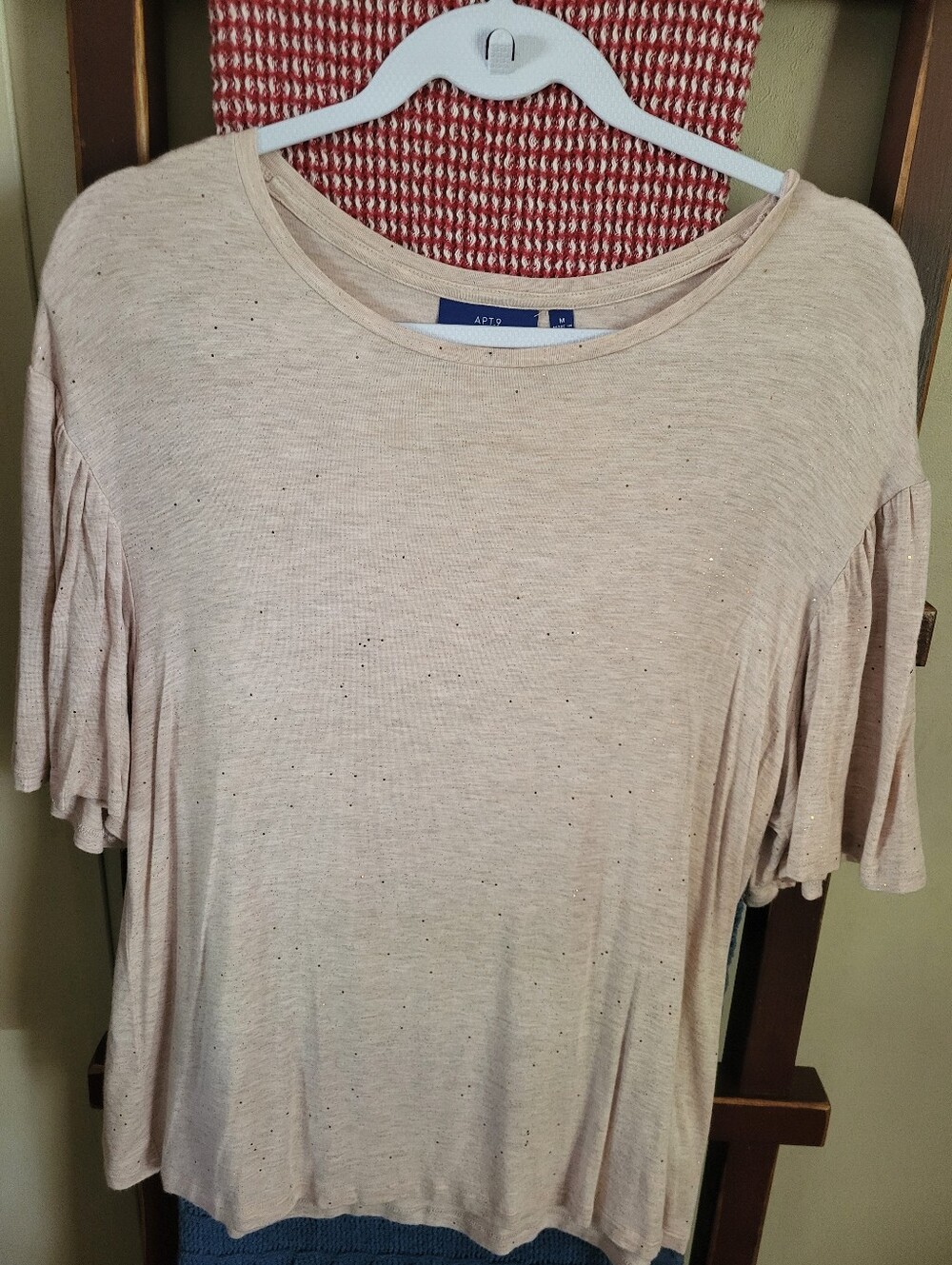 Apt. 9 Women's Cream Ruffle Sleeve Tee